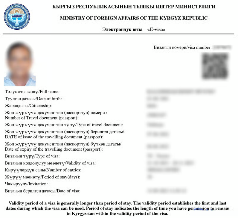 Hướng dẫn các bước xin e-visa Kyrgyzstan