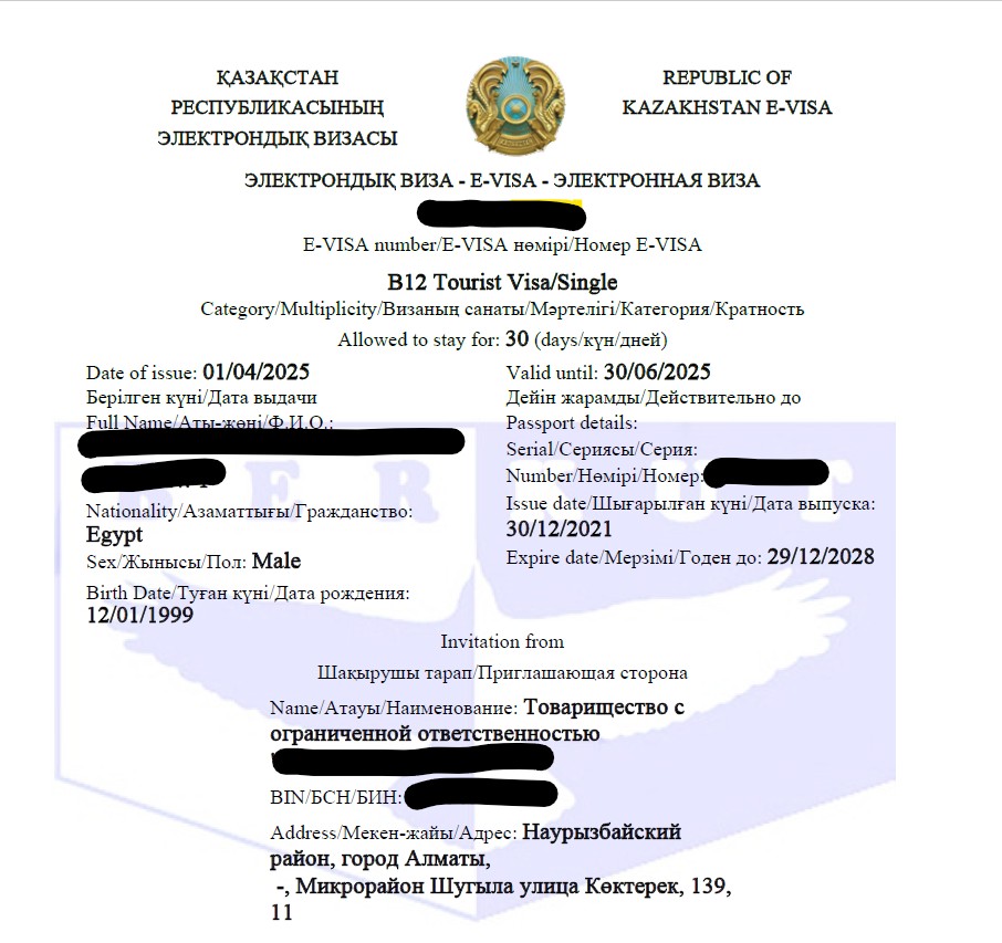 Thủ tục xin e-visa Kazakhstan