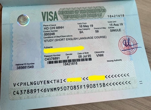 Mẫu visa Philippines
