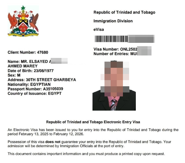 Hồ sơ xin visa Trinidad và Tobago