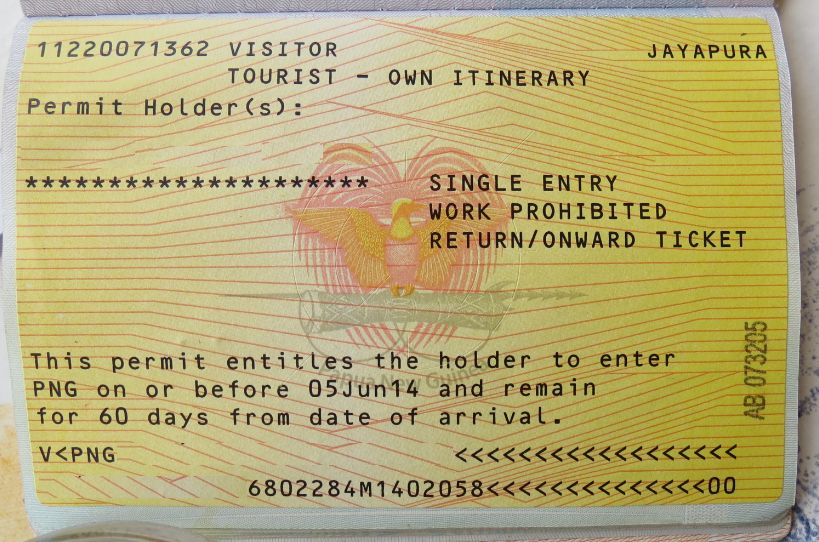 Hồ sơ xin visa Papua New Guinea